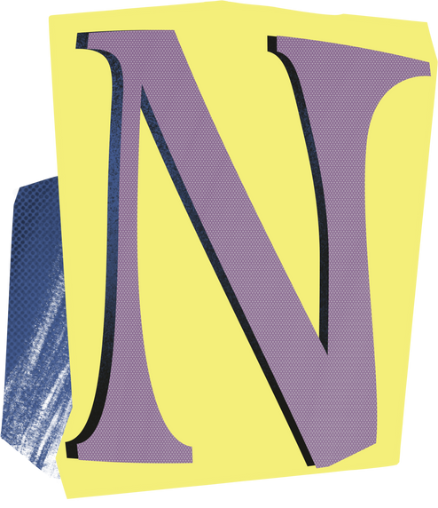 Cutout letter N